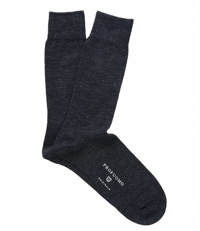 Profuomo Anthra Solid Cotton-Wool Socks
