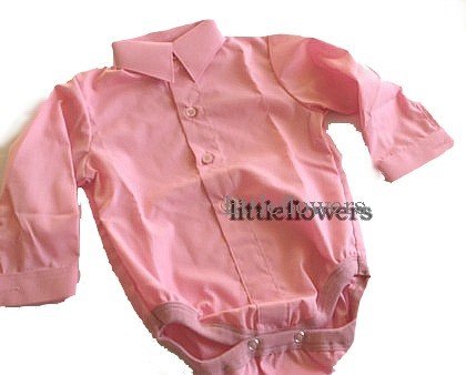 Baby overhemd model romper roze