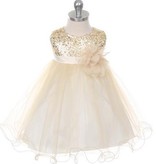 Feestjurk - Bruidsmeisjes jurk  Daphne goud - licht geel