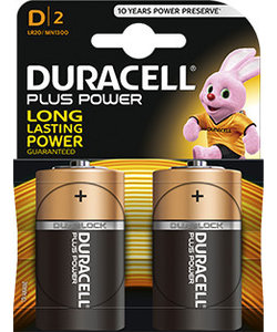 batterij Plus type D (2 stuks)