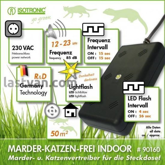 Isotronic marter- en kattenverjager LED voor binnen