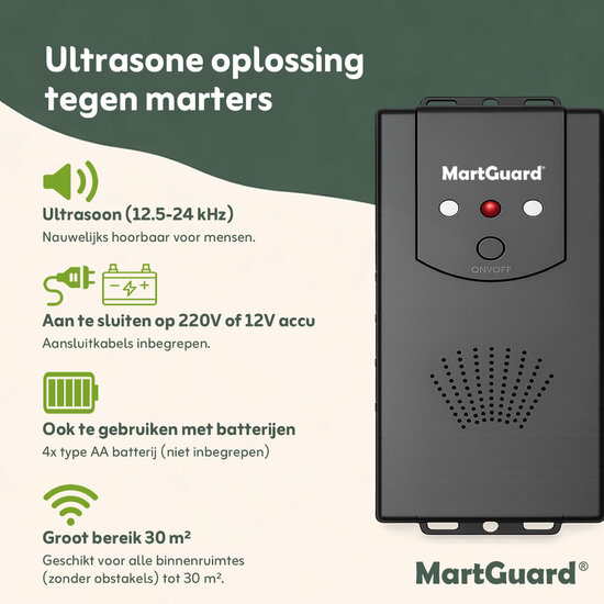 MartGuard® Car & Home Secure Pro Battery V2 marterverjager op batterijen