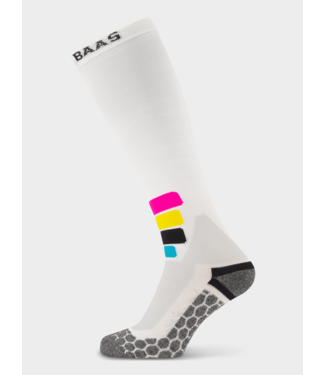 Poederbaas Tech Ski Socks Compress Merino Pro - White