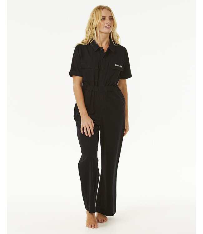 Rip Curl Holiday Boilersuit Coveralls - Washed Black