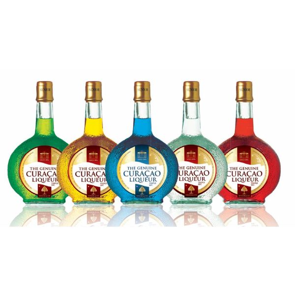 Curacao Liqueur giftset 5 kleuren x 50ml
