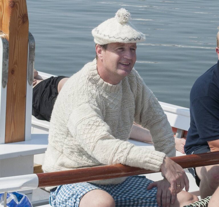 Fishersman's hat made of Waddenwol, white