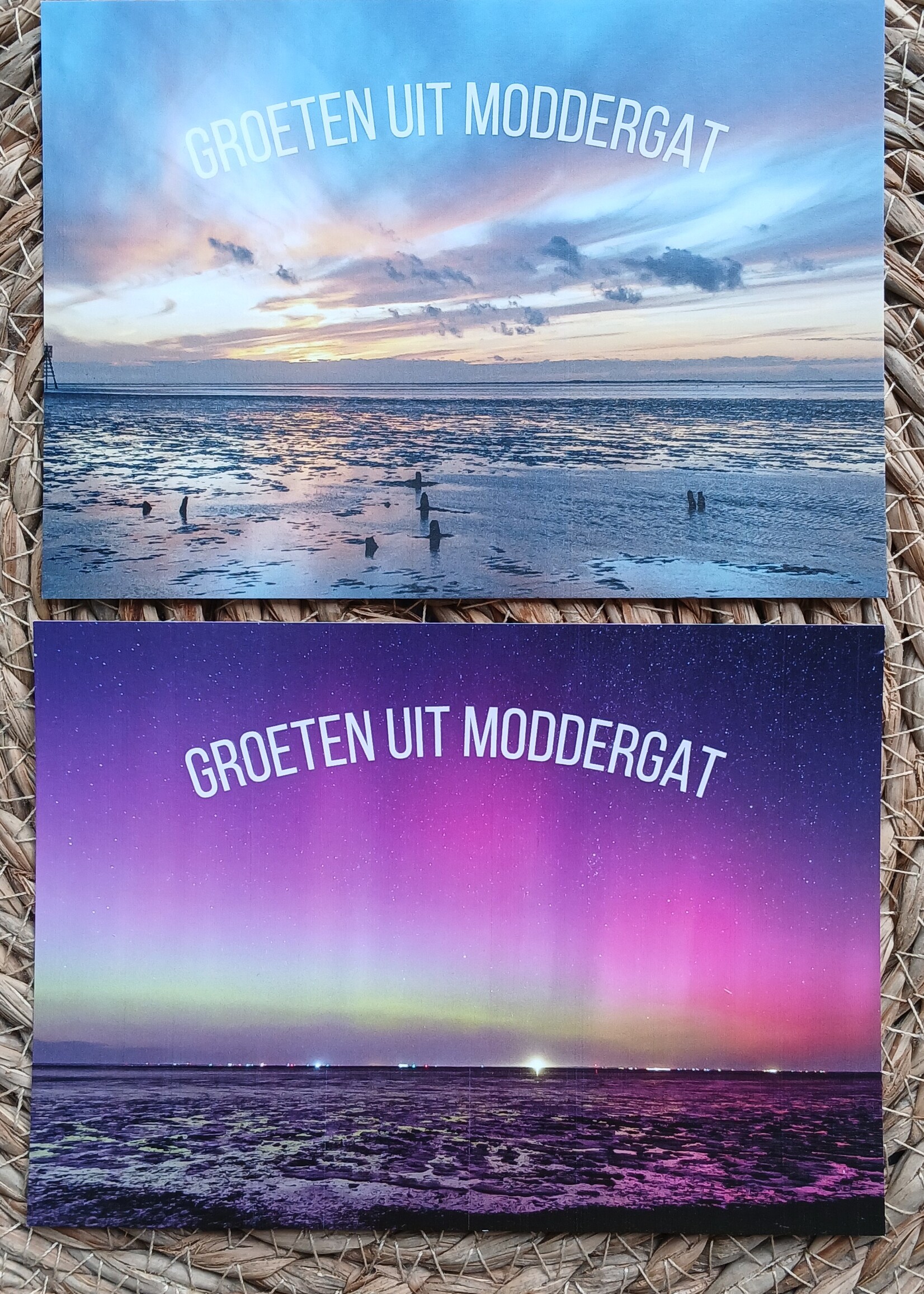 2 Kaarten Moddergat met Nederlandse tekst