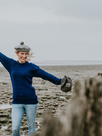 Vissersmuts van Waddenwol grijs