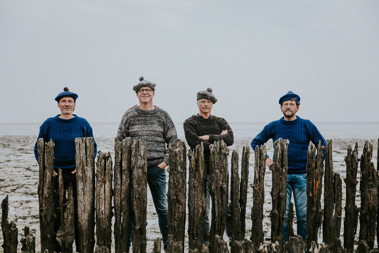 Vissersmuts van Waddenwol grijs