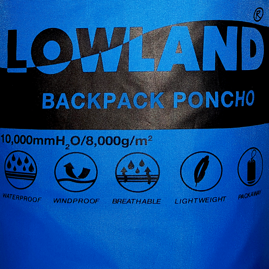 Lowland Outdoor LOWLAND OUTDOOR® Rugzakponcho - 100% waterdicht (10.000mm) - ademend (8.000g/M²) PFAS vrij!