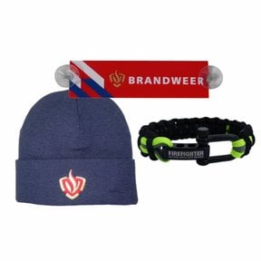 Combideal: muts + autobordje + paracord zwart