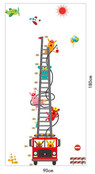Wall sticker growth chart fire engine