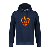 Hooded sweater logo on fire
