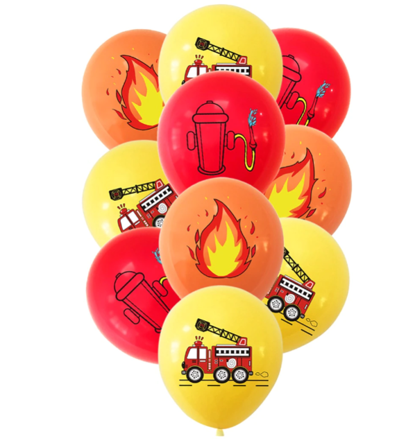 Fire brigade balloons 10 pieces