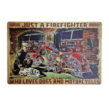 Metal sign Dogs and motorcycles