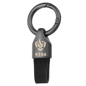 Luxury key ring with black leather loop