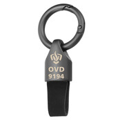 Luxury key ring with black leather loop