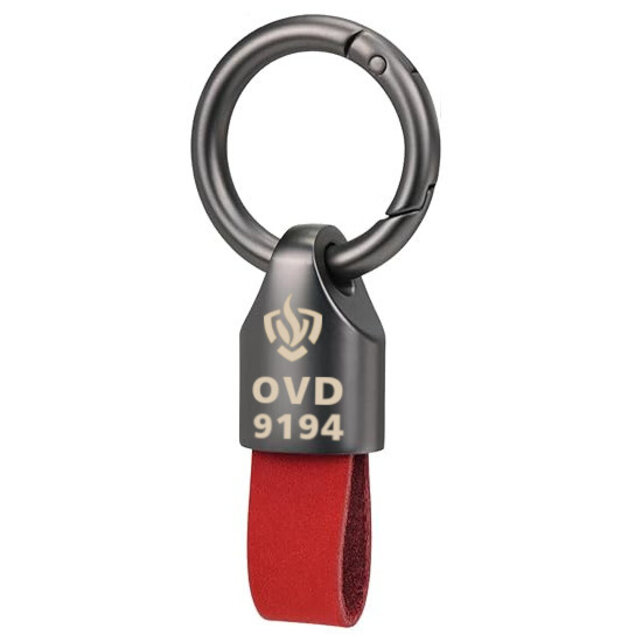 Luxury key ring with red leather loop