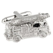 Silver firetruck cufflinks