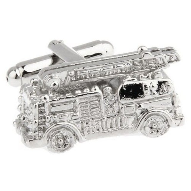 Silver firetruck cufflinks