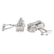 Silver firetruck cufflinks