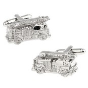 Silver firetruck cufflinks
