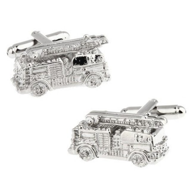 Silver firetruck cufflinks