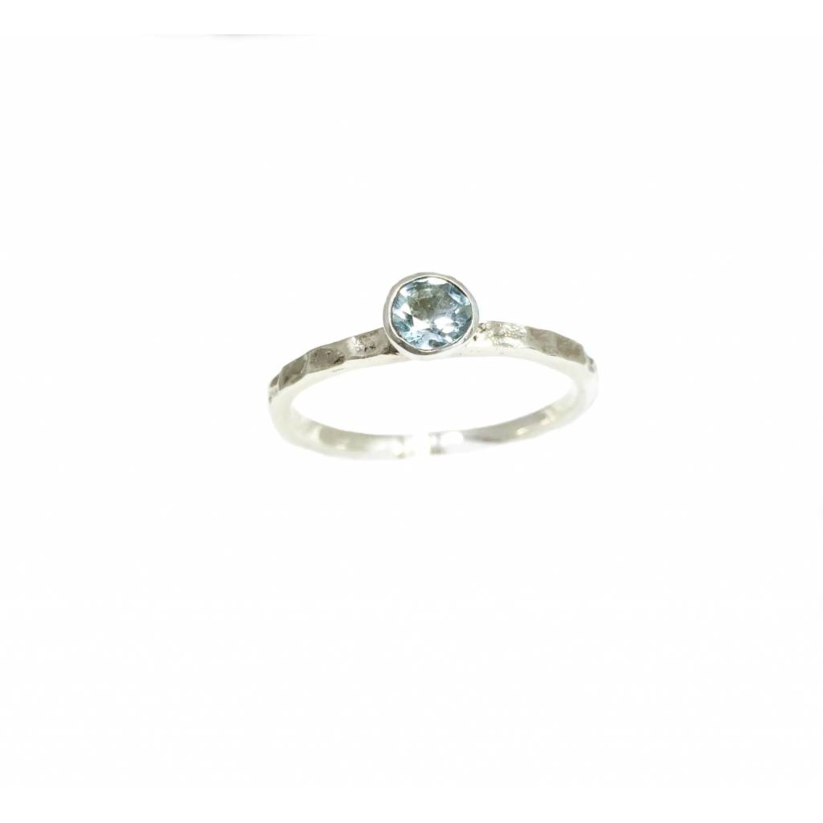Stackable ring sky blue topaz, silver