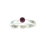 Silver ring rhodolite