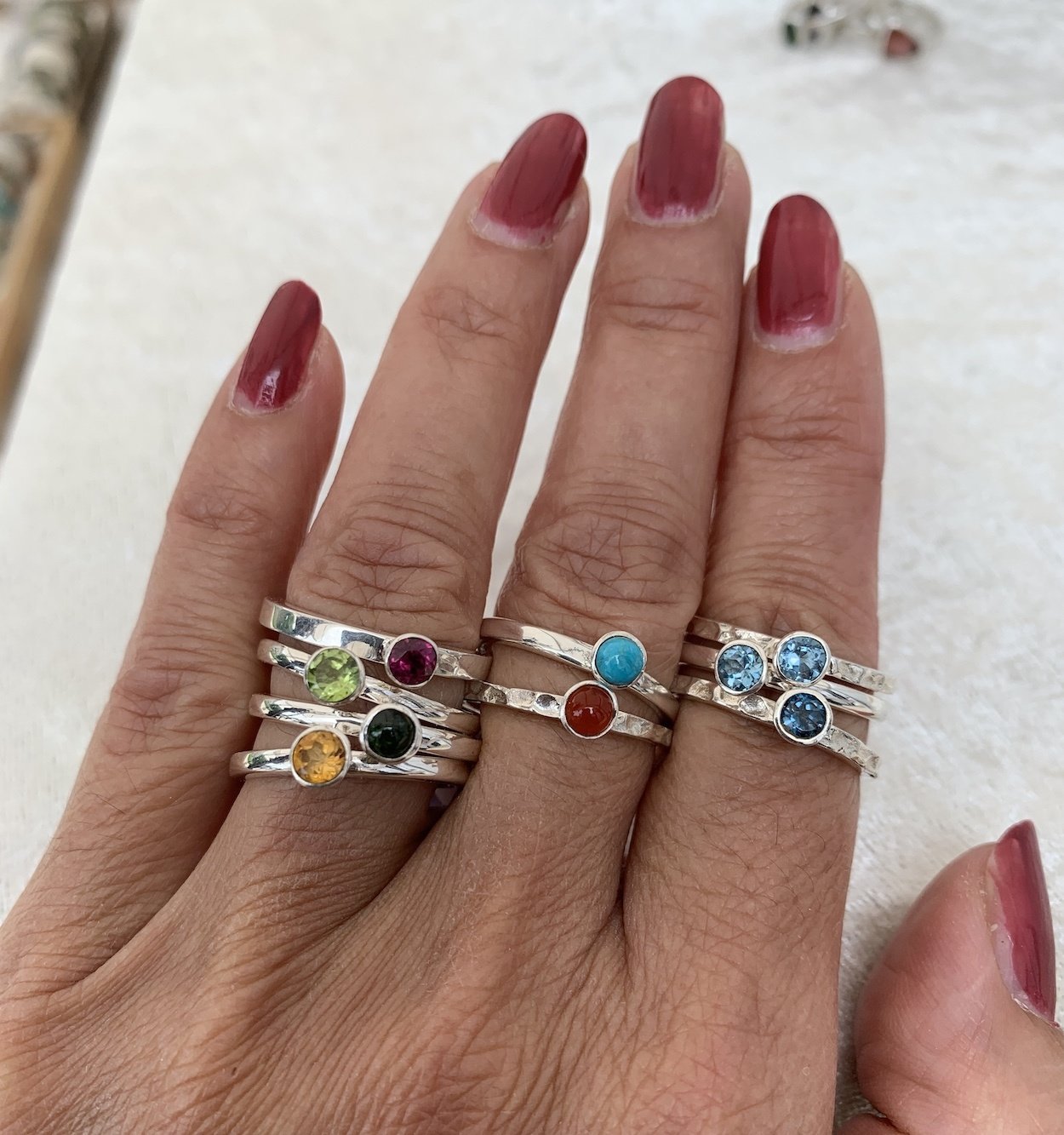 Stackable rings Turkoois