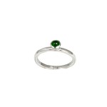 Zilveren ring groene toermalijn, glad