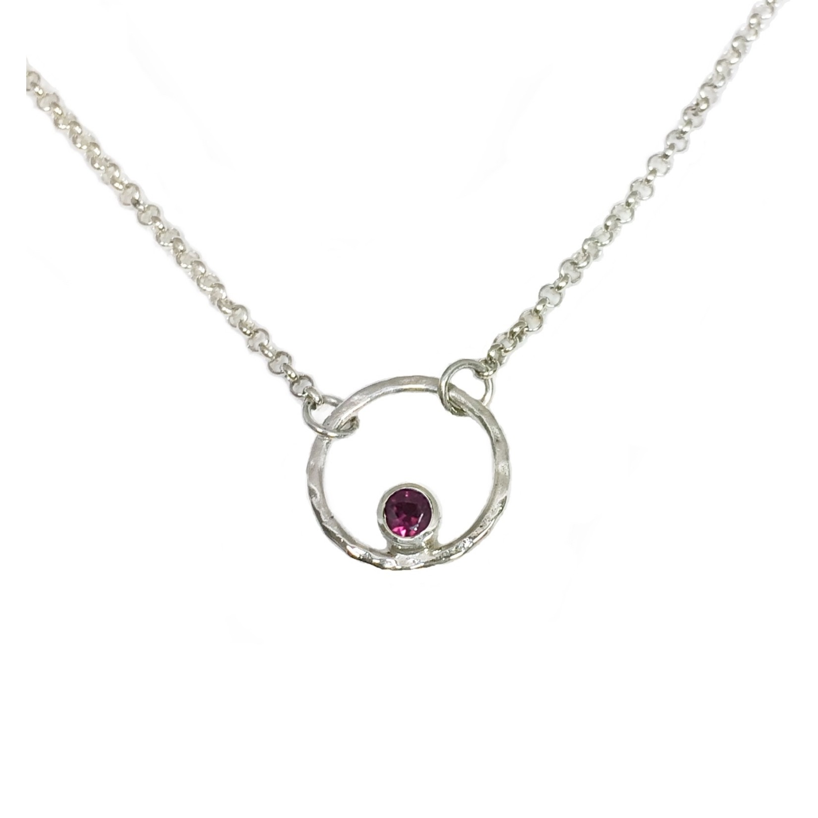 Necklace  Circle of Life and rhodolite