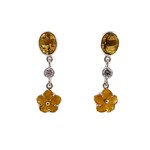Earrings citrine and sapphire