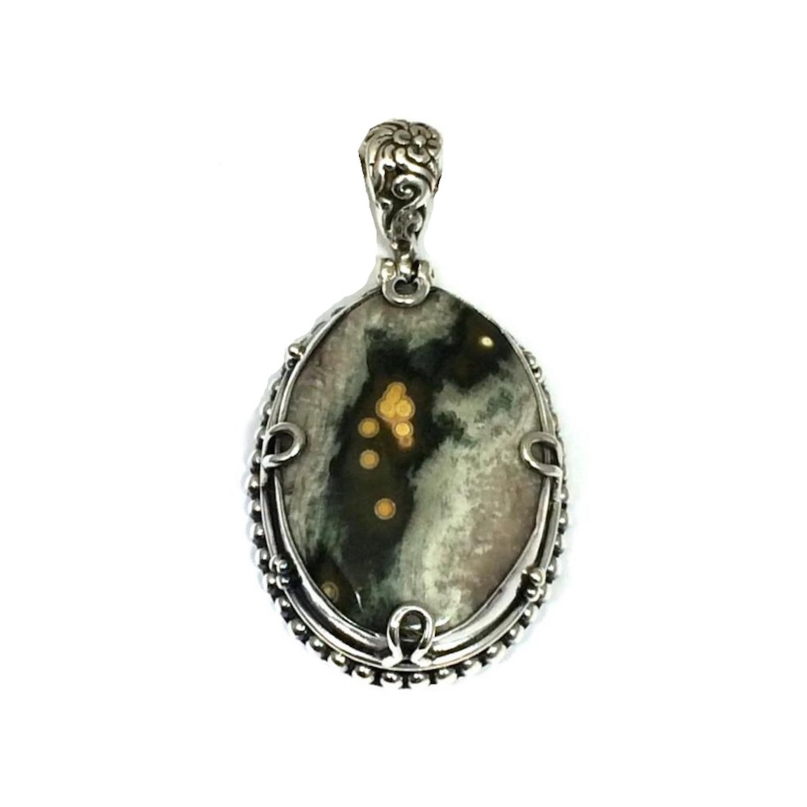 Ocean jasper pendant, oval