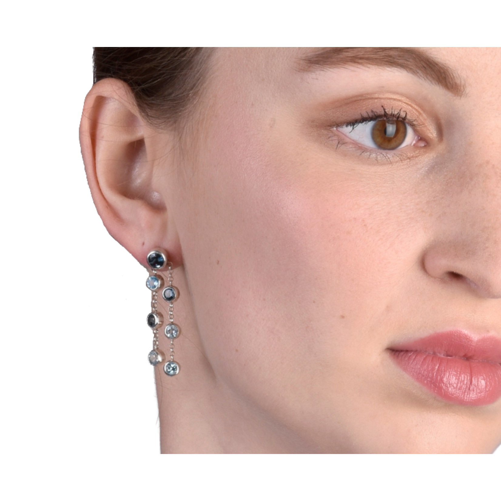 Cascade earrings blue topaz