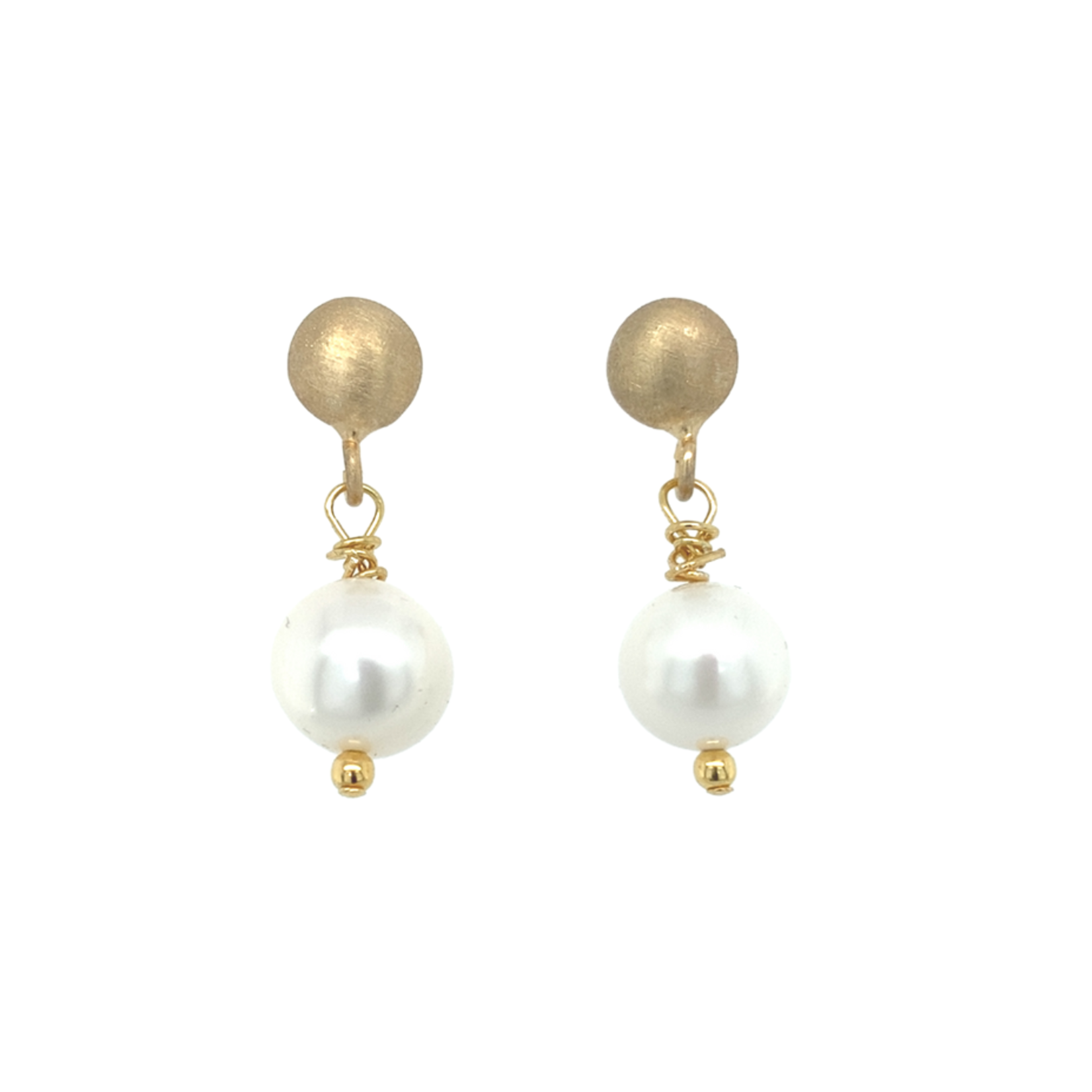 Pearl earrings,  gold stud