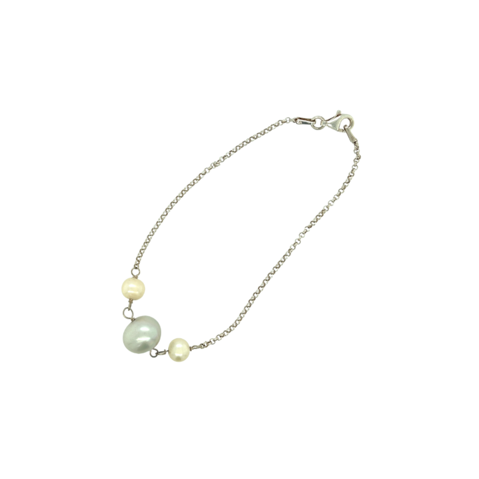 Bracelet grey pearls