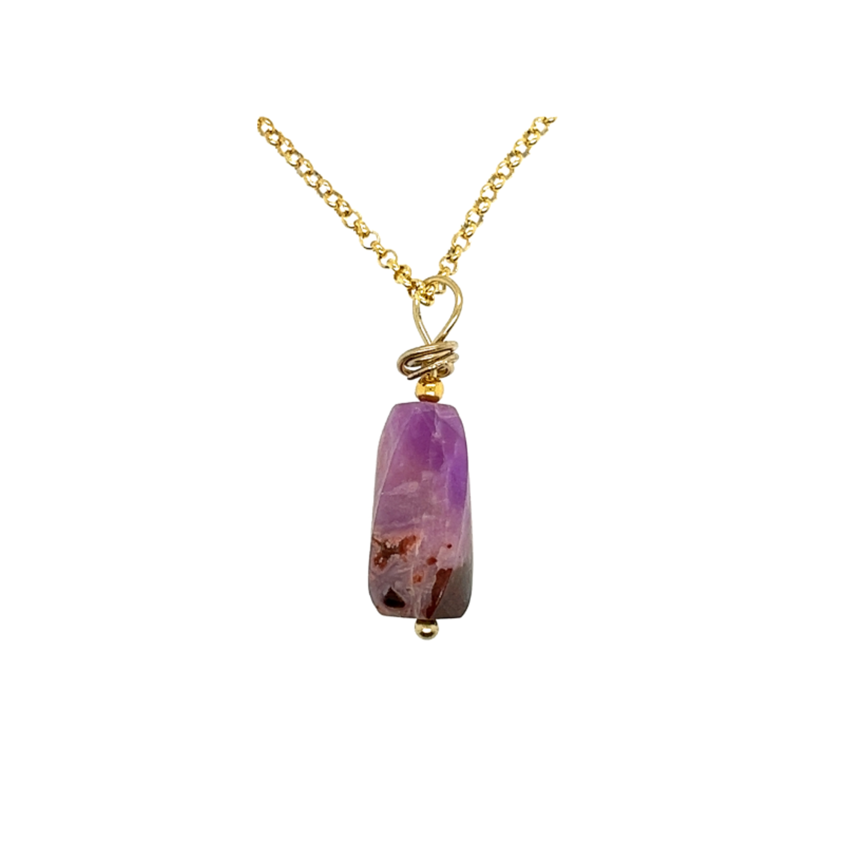 Necklace with sugilite pendant spot