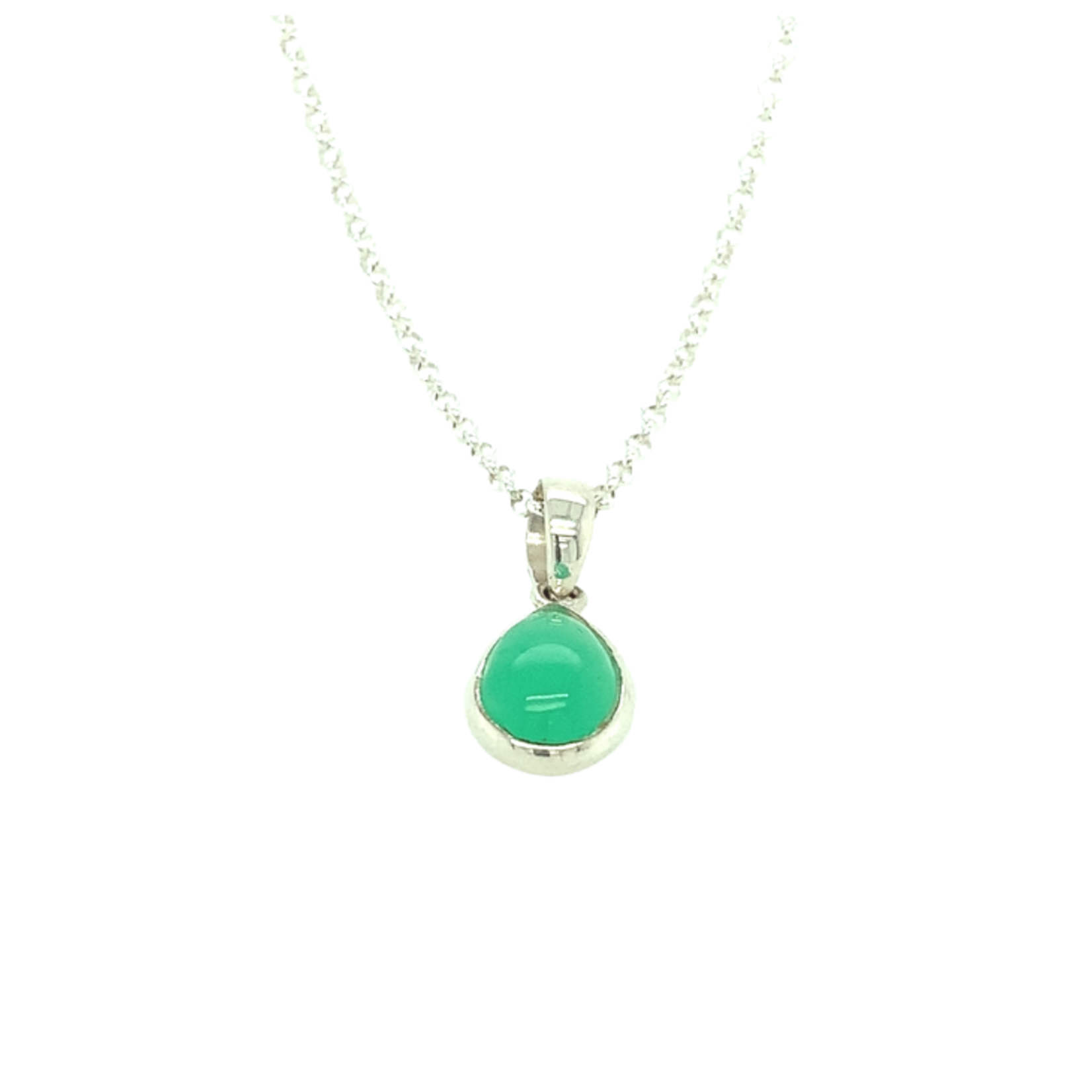 Chrysoprase pendant with necklace