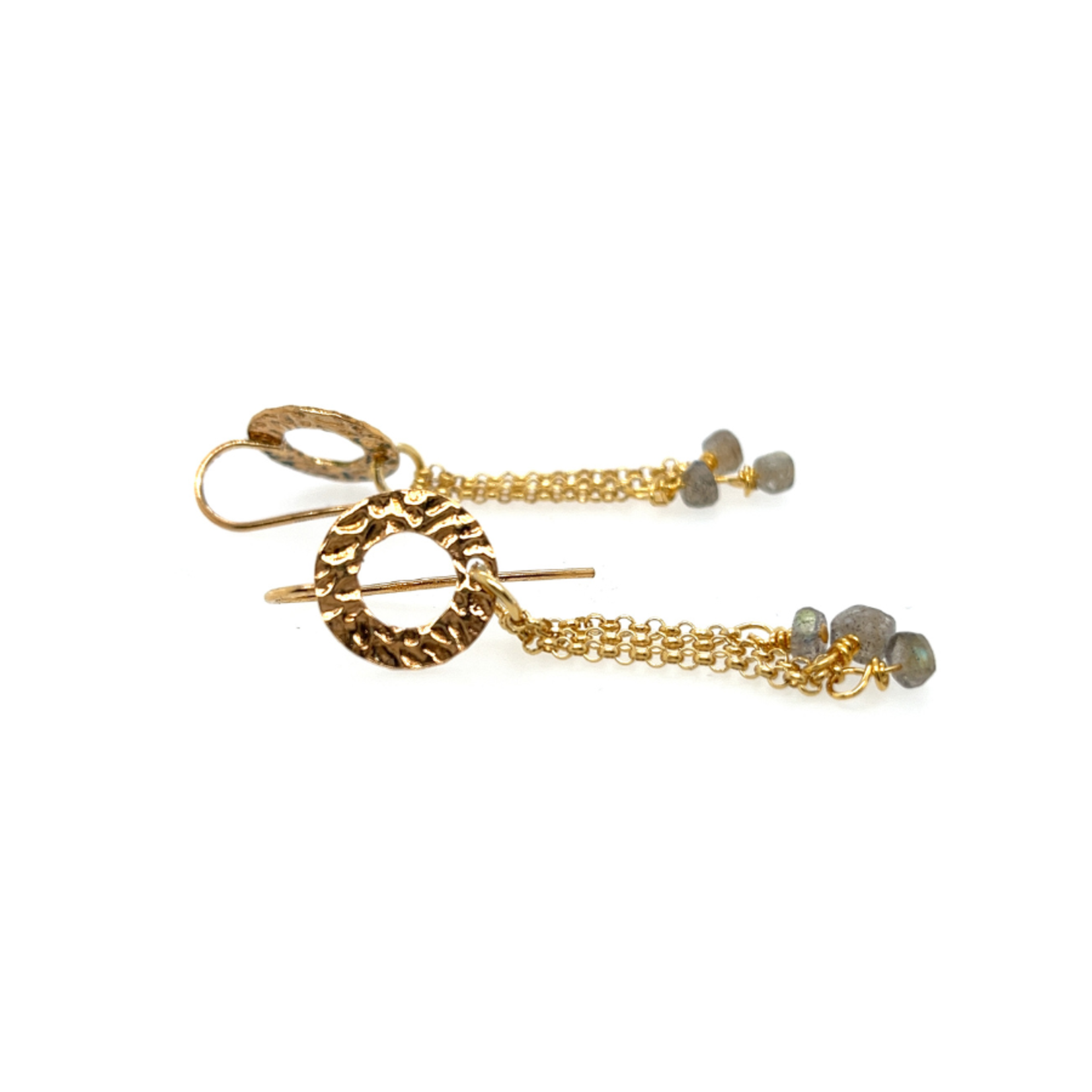 Labradoriet earrings,  gold