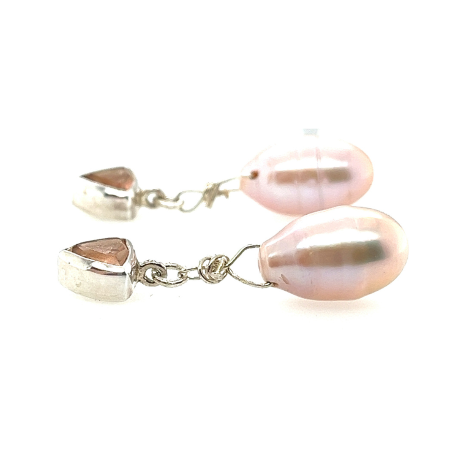 Pink  pearl sunstone  earrings