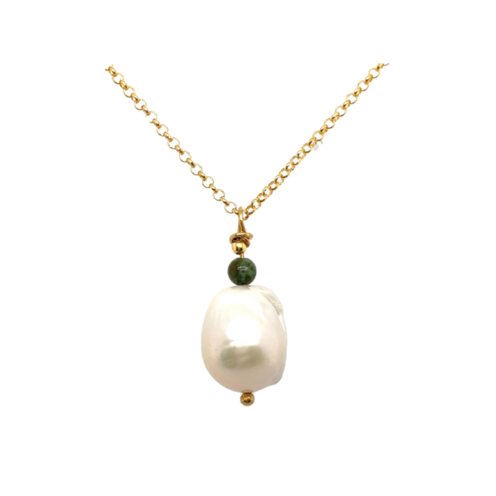 Necklace with baroque pearl - jaspr