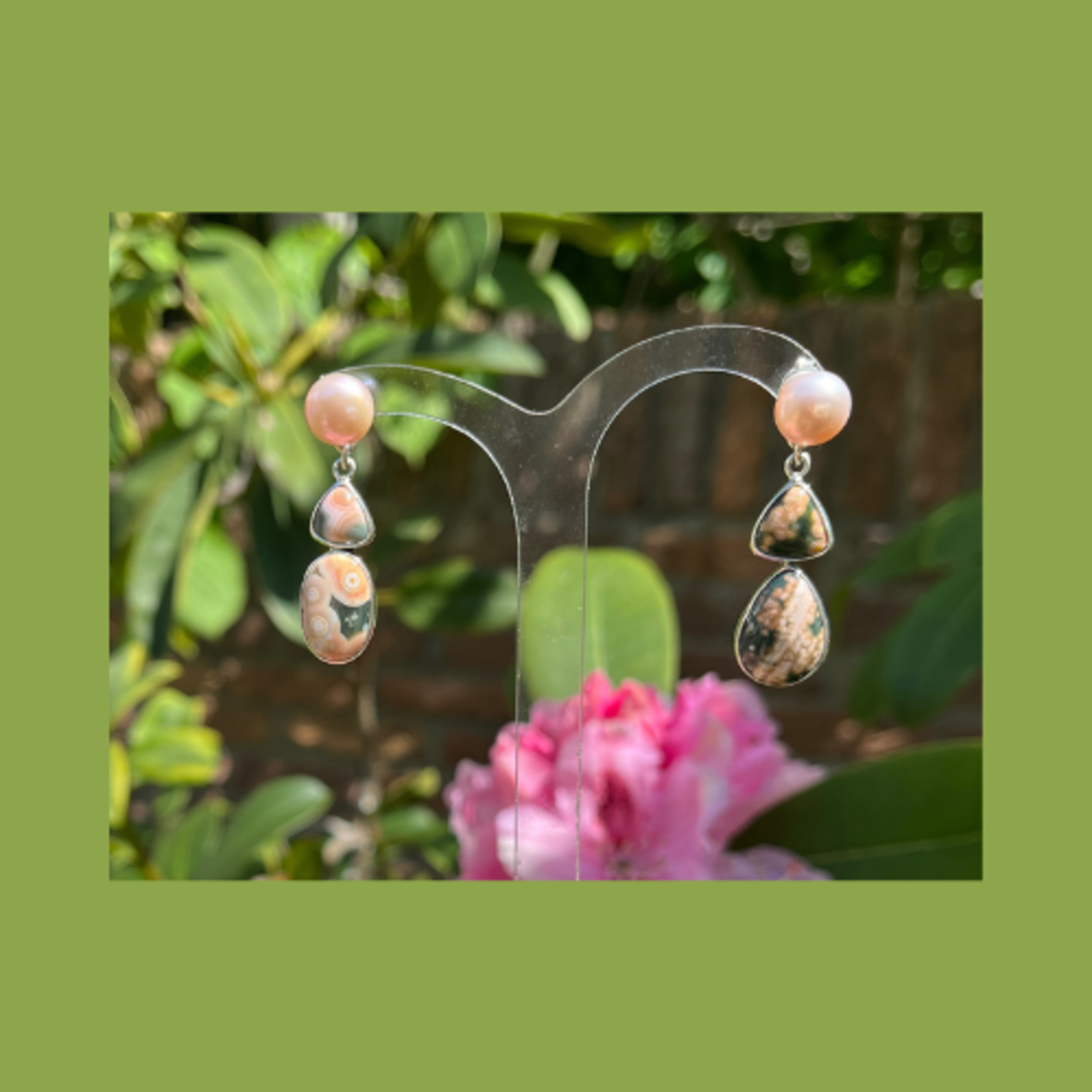 Interchangeable earrings jasper