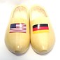 Wooden shoes with the flag