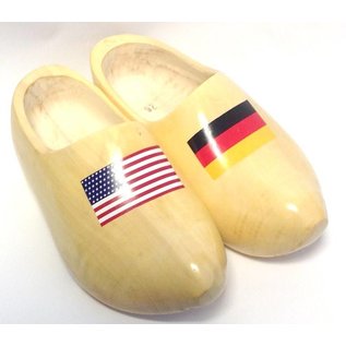 Wooden shoes with the flag