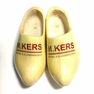 wooden shoes with logo