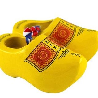 souvenirs wooden shoes farmer yellow 8 cm