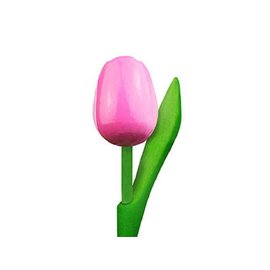 wooden tulips in the color rose - white