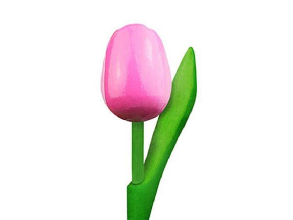 Nijhuis klompenfabriek houten tulpen in de kleur rose / wit 20cm