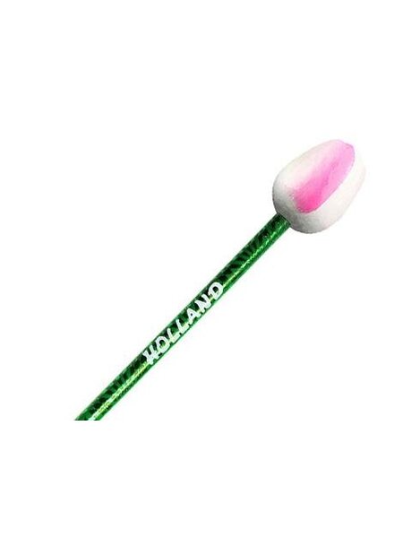 Wooden tulip pencil white-pink